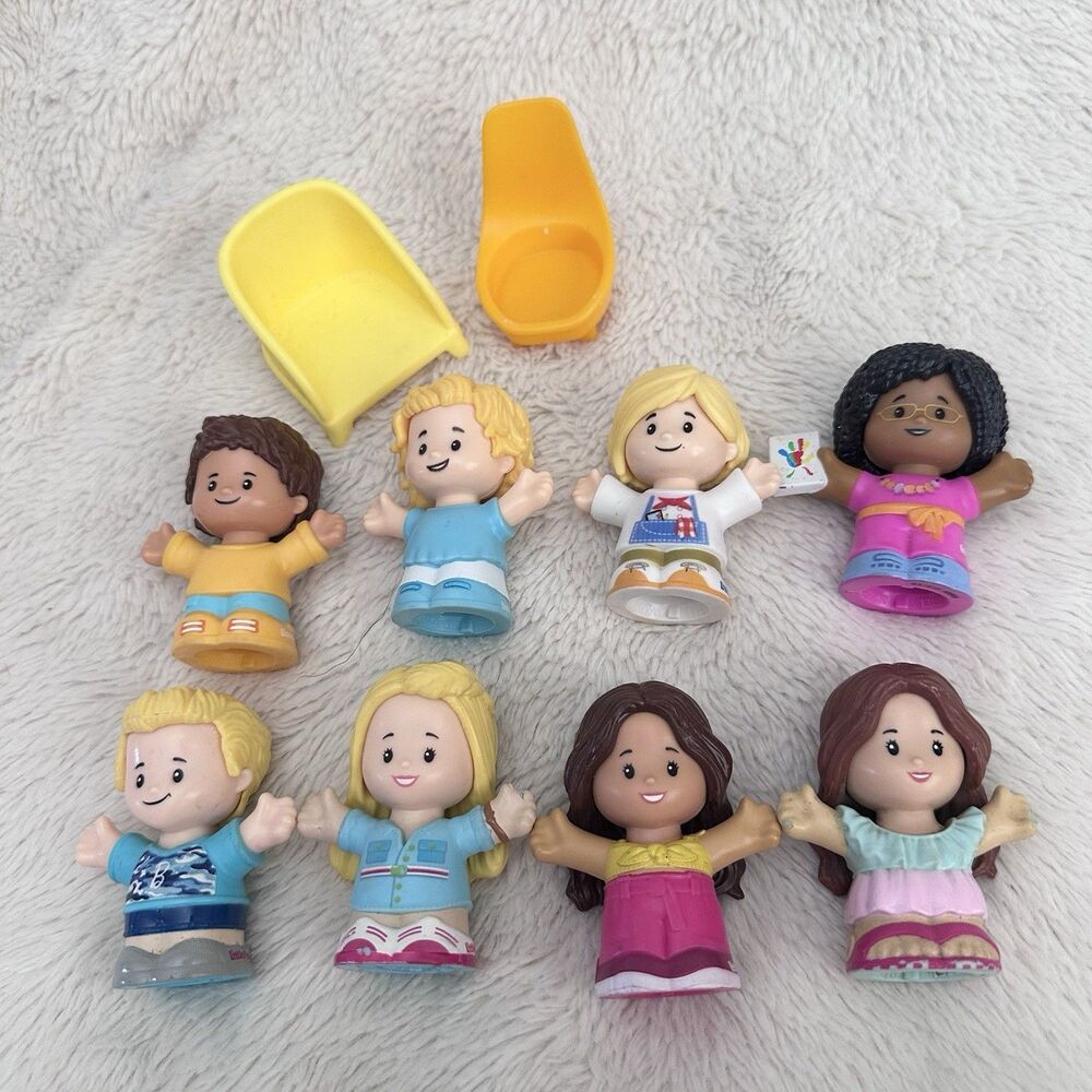 Fisher Price Little People Lot Of 8 With Chairs Barbie Figure Toy